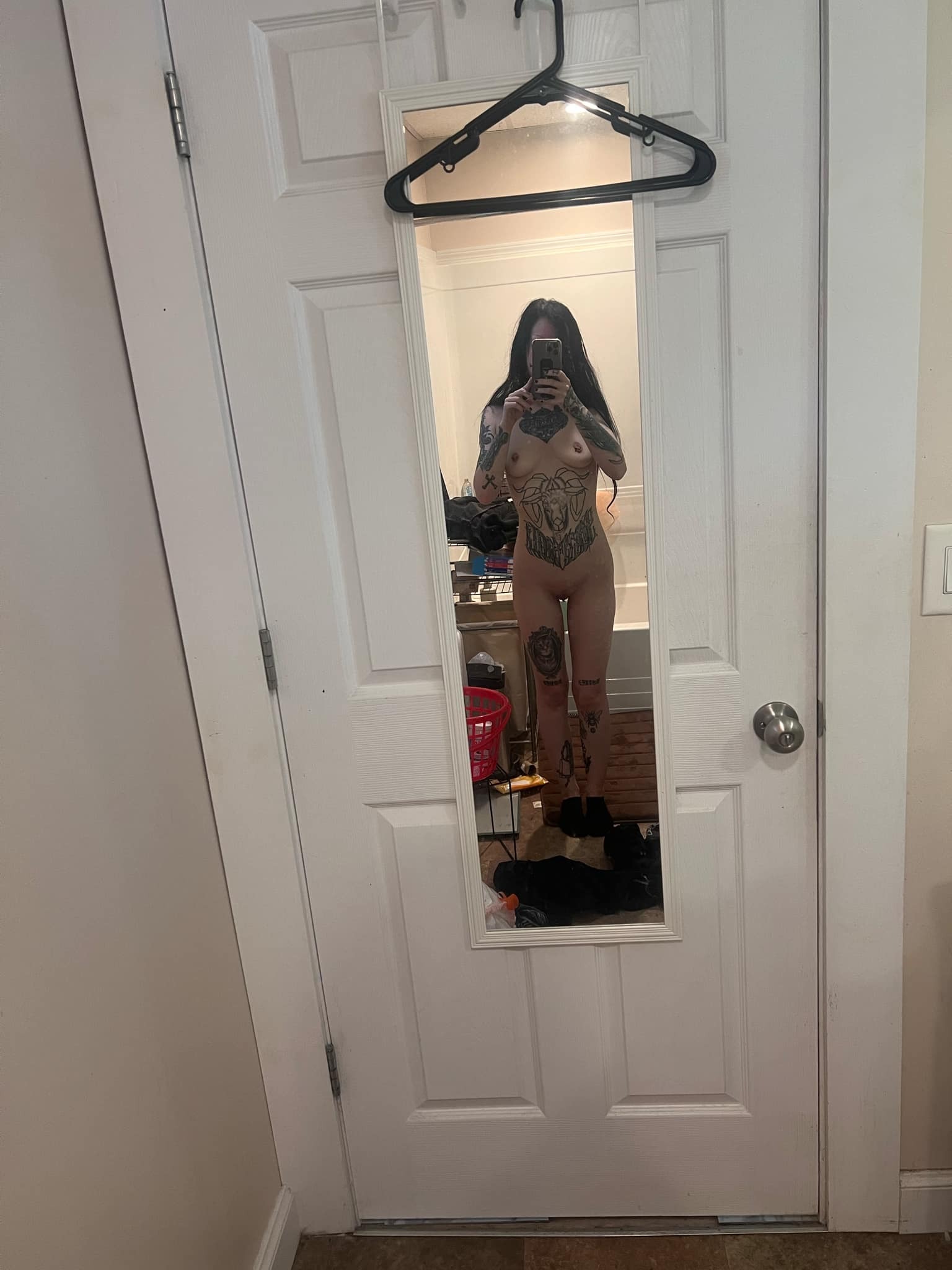 Slutty tattooed emo girl stripping — 39
