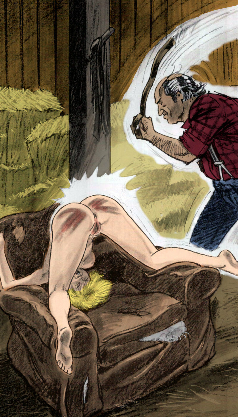 Girl belted in barn (by Anton). Colorized. — 14