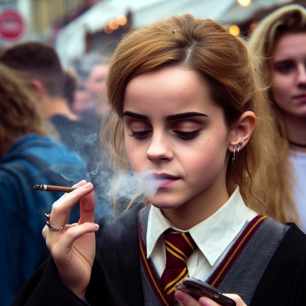 Emma Watson - Hermione - Smoking Fetish AI Art — 32