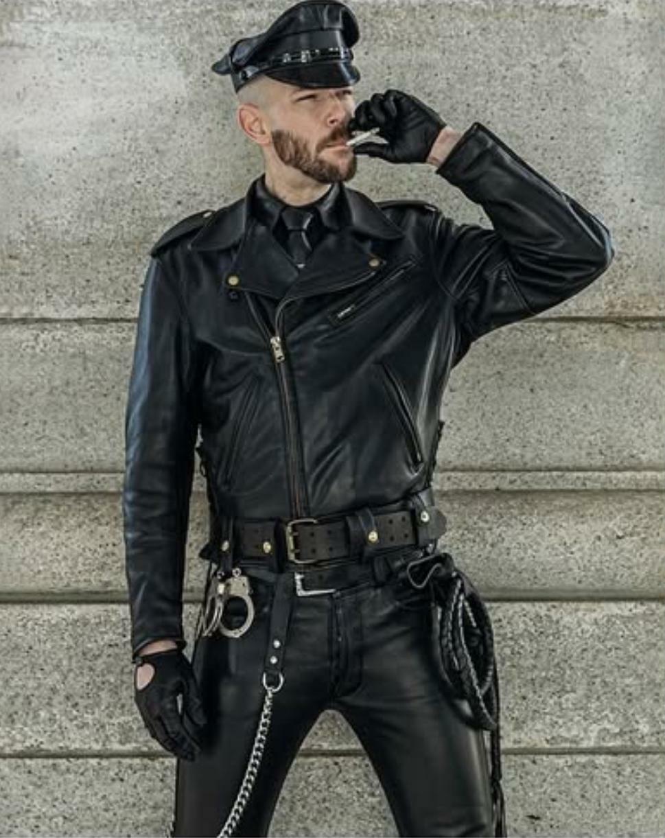 Black leather motorcycle smoke — 29