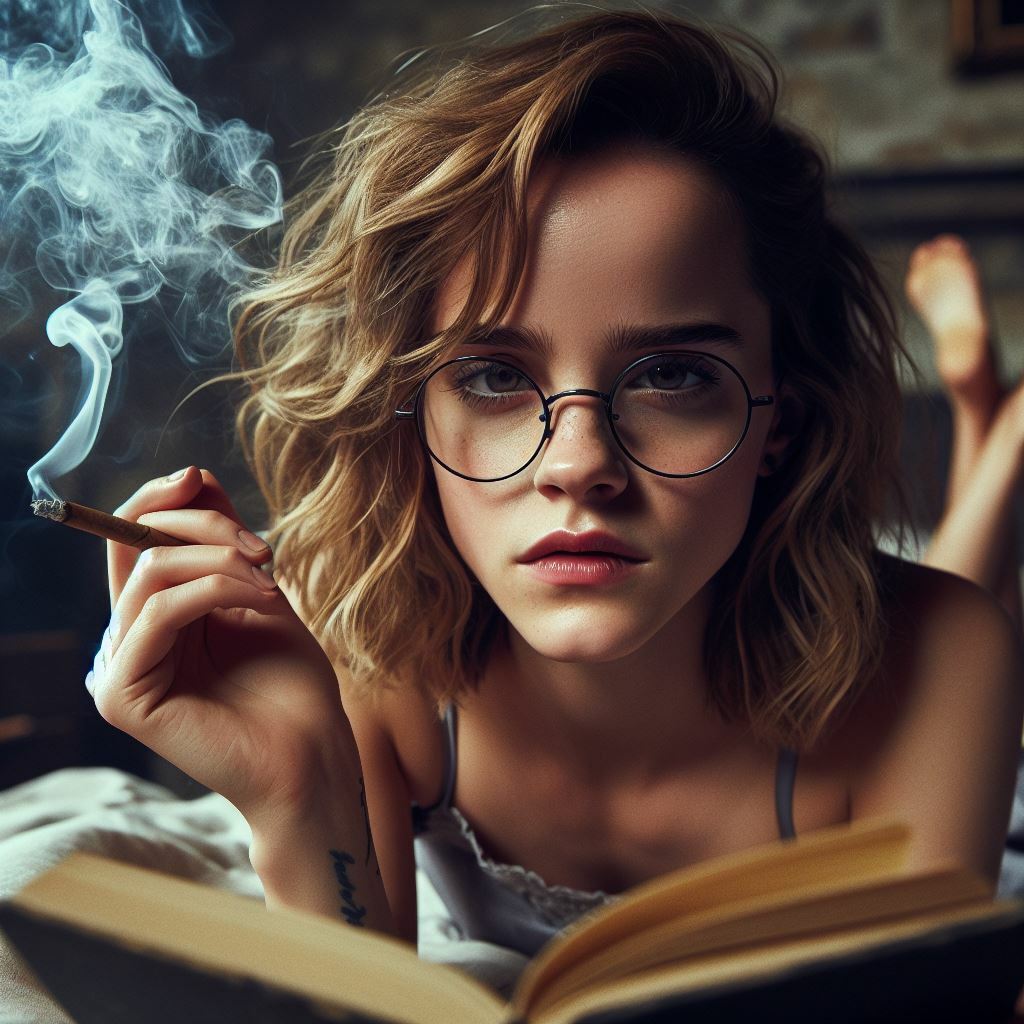 Emma Watson - Hermione - Smoking Fetish AI Art — 24
