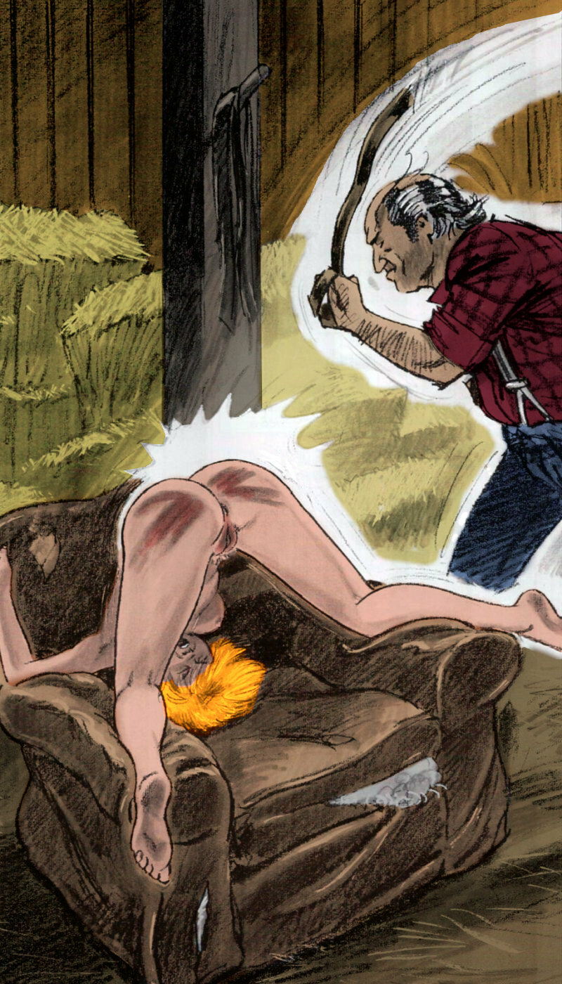 Girl belted in barn (by Anton). Colorized. — 7